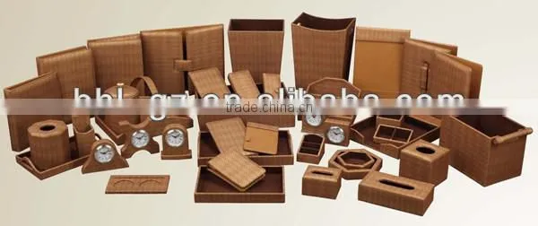 Hotel leather product,leather desk set series for hotel guest room,PW-100
