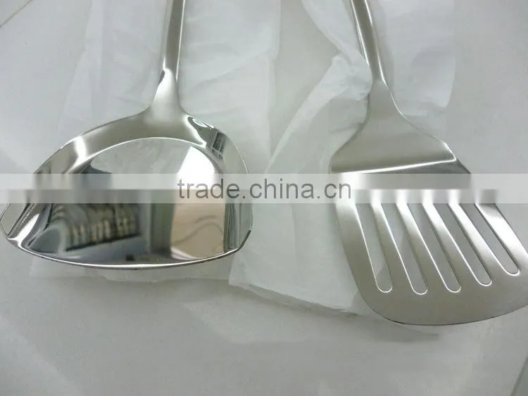 Stainless steel basting slotted turner cooking tool