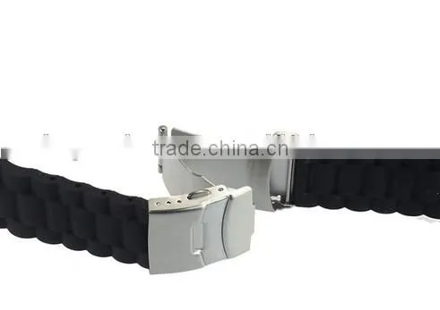 Waterproof rubber watchband 18 20 22 24mm folding buckle male sports watch strap
