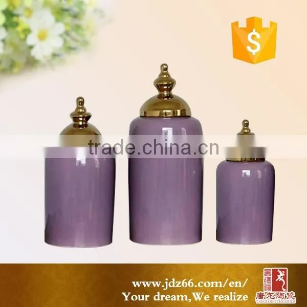 Chinese gold cermaic jar home decor jar