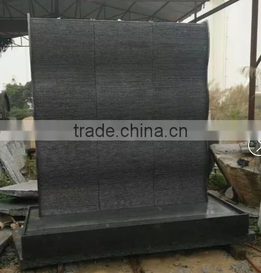 garden LED big granite stone water fountain outdoor stone