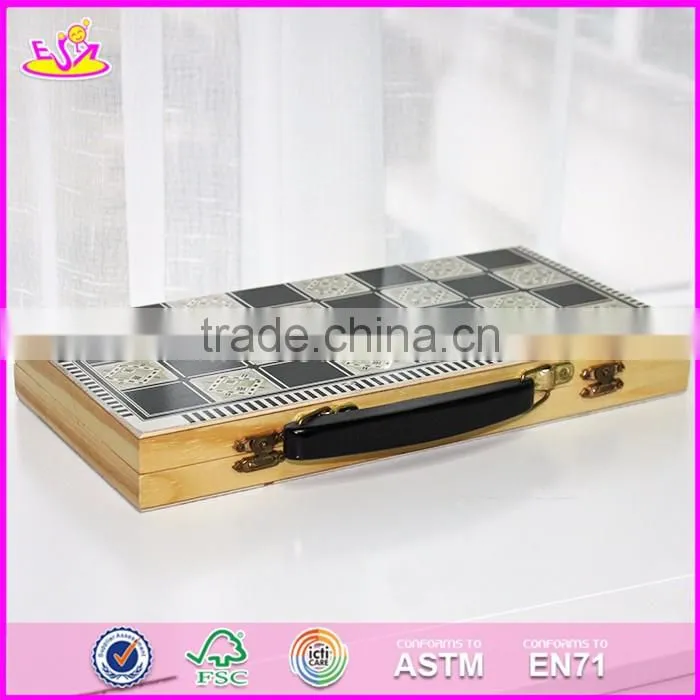 2017 New design educational classic wooden chess game for kids W11A056