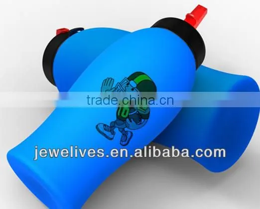 Factory hot sale silicone gym sports drink water bottle with straw