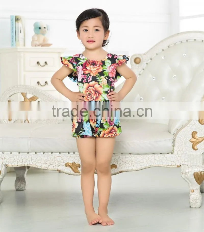 Wholesale new design boutique baby clothing children backless jumpsuit summer wear