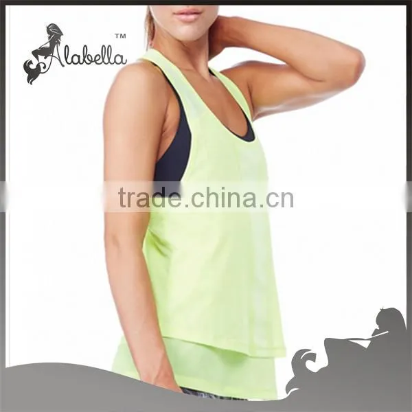 Active fitness energetic design top mesh racer back top
