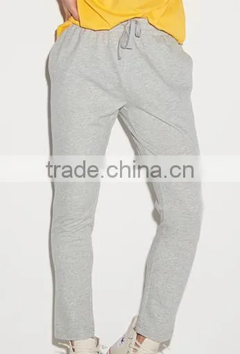 wholesale cheap sports pants CVC60/40 cotton fleece plain blank pants