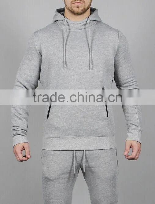 men's heather gray sweatshirts high quality hoodies gym tracksuit