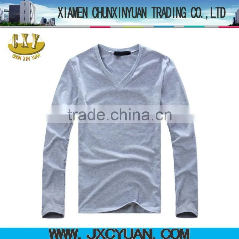 high quality blank t shirts cotton spandex v-neck different colors
