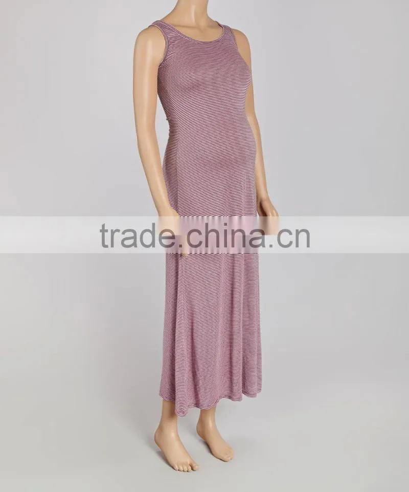 Hot Sale Maternity Dresses With Charcoal And Pink Maternity Maxi Dress Sleeveless Women Clothing WD80817-16