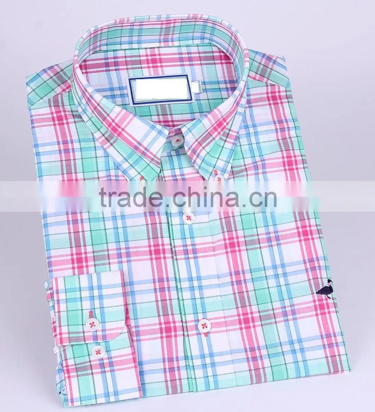 2017 latest men's plaid casual long sleeve shirt