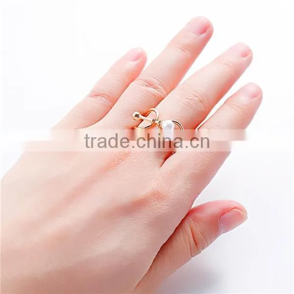New Fashion Gold Plated White Imitation Pearl Rings