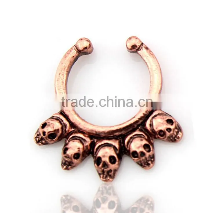2017 Septum Clicker,Fake Septum Ring,Nose Ring Body Piercing Jewelry with Gems