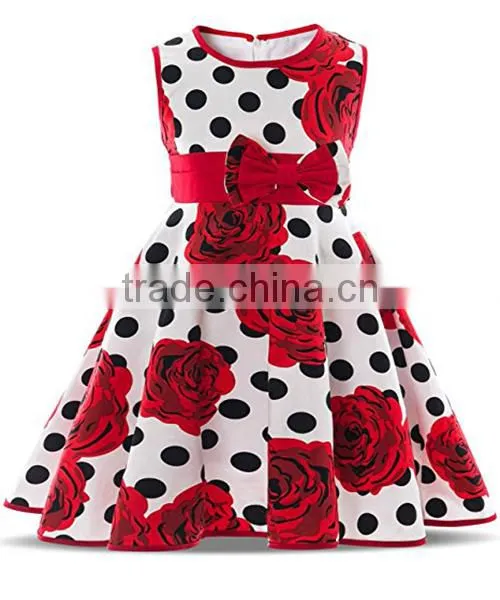 children's tight waist cartoon printed sleeveless dress