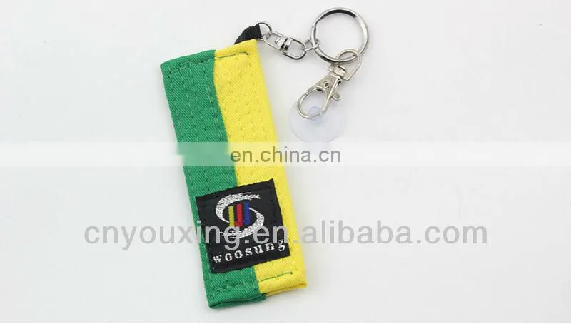 Mini martial arst taekwondo belt key chains/ taekwondo accessories