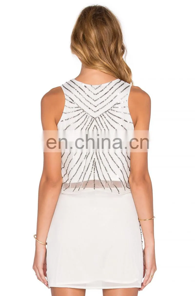 Fancy Bead and Sequined Tank Tops for Women