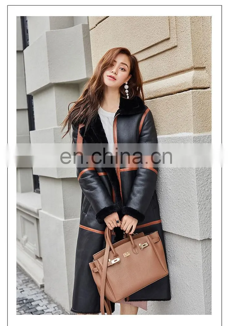 2017 Hot Selling Elegant Fashion Design Sheep Skin Leather Jacket