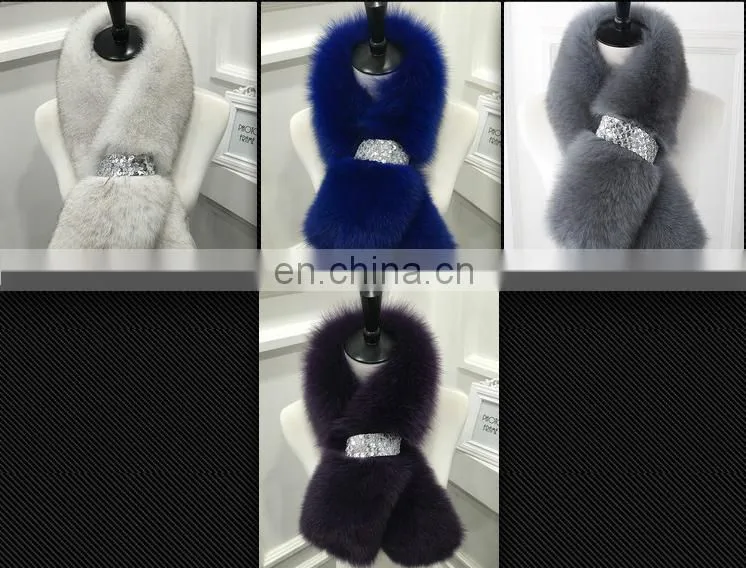 Luxury High Quality Colorful Real Fox Fur Scarf