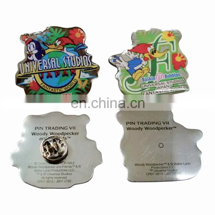 Wholesale Custom logo design metal iron clothing badge for working clothes school uniform