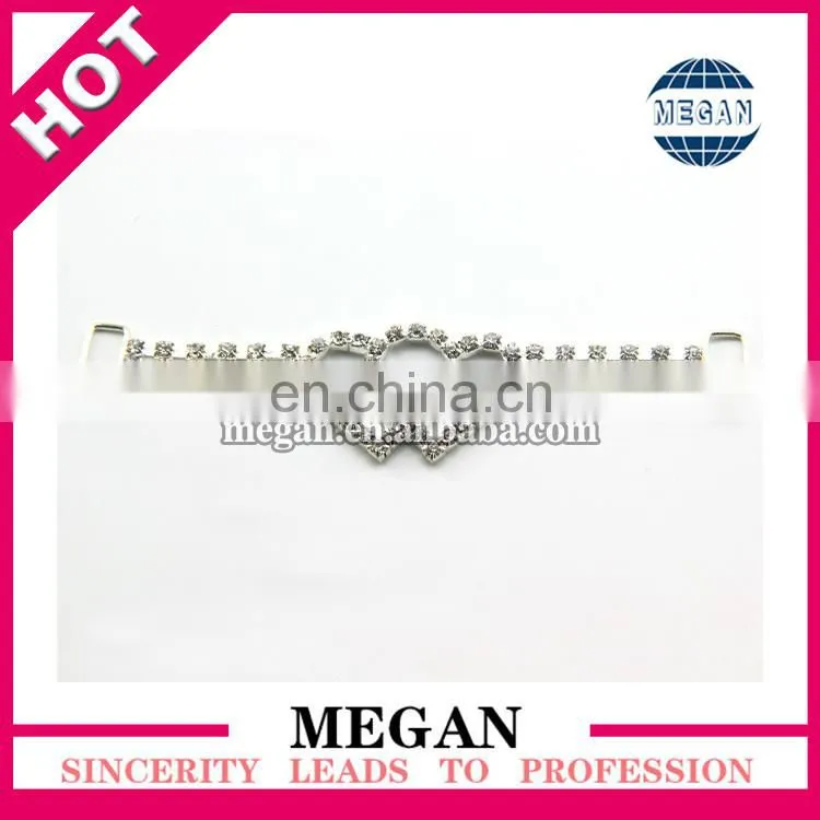 Fashion Crystal Rhinestone Double Heart Connector for bikini