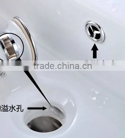 WESDA Washroom Basin pop up Style stainless steel Sink Drainer with Overflow Hole