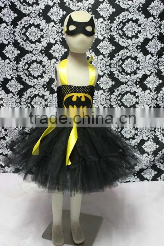 Hotsale baby kids girl party dress pumpkin black halloween dress