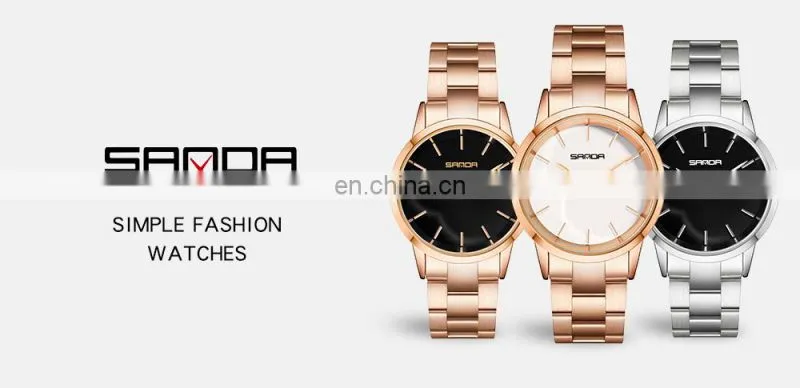 SANDA P1051 Private label ladies quartz wristwatch custom logo simple stylish waterproof oem luxury watches women