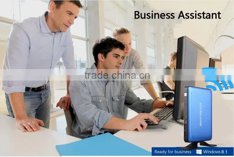 Dual display mini PC quad core CPU support win 8/10 OS