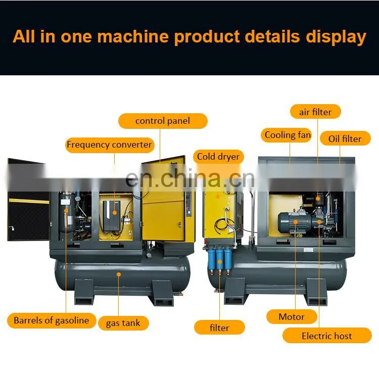 screw compressor 15 hp tank vsd screw refrigerant compressor 11 kw 16 bar vfd screw compressor