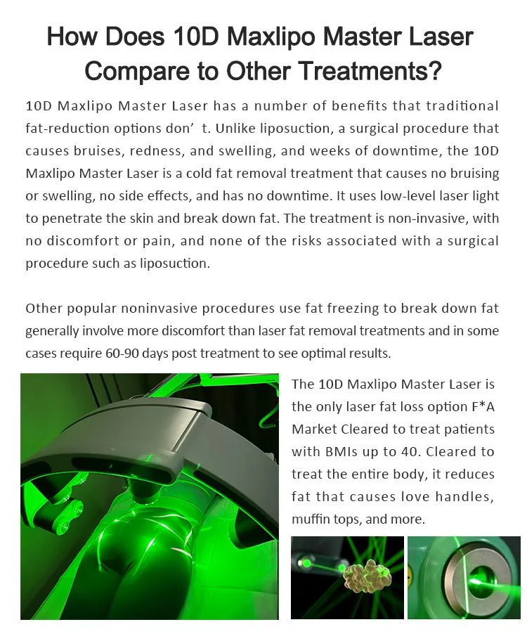 Top Sales 532nm Green Light 635 Red Light Therapy Laser Machine10d Maxlipo Master System Lipolaser for Body Shape Slimming