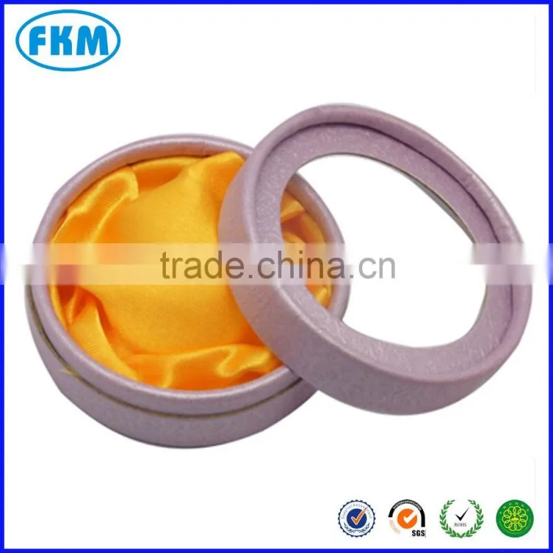2PCS Purple Round Cardboard Bracelet Boxes 8.5x3.5cm for Jewelry Gifts Package