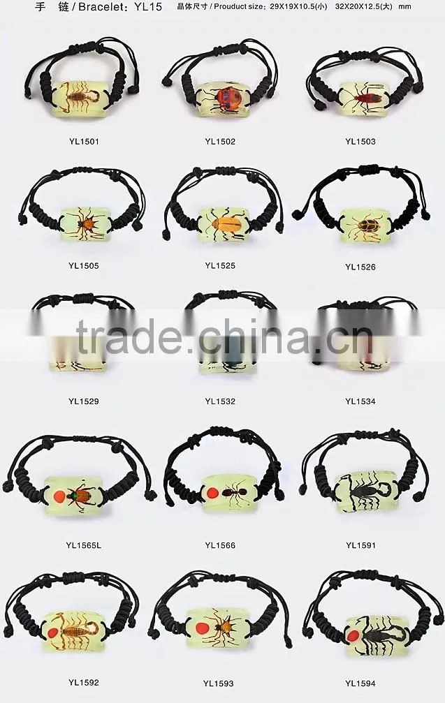 Latest hippie bracelet beads as promotion gifts with real insect
