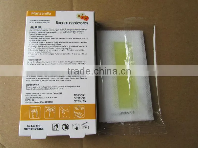 shifei Spainish facial cold wax strips(chamomile)