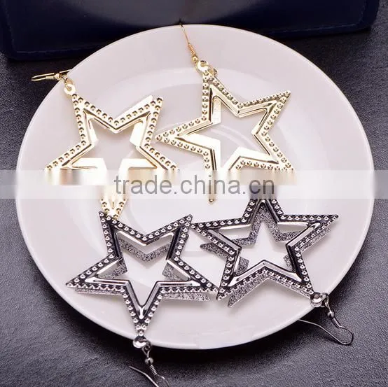 2016 Wholesale High Quality Vintage Fashion Korean Beautiful Star Alloy Earring