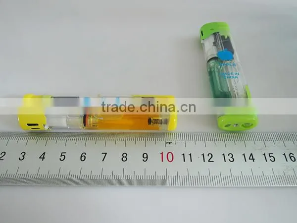 mini size torch lighter transparent windproof electronic gas lighter with led light