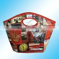 PP woven punched Handle Bag round handle punched pp woven shopping bag