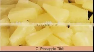 Fresh canned pineapple piece in syrup
