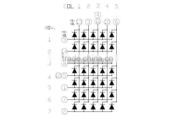 NEWSHINE Through Hole FND 1.9mm 3.0mm 5.0mm Colors Dot Matrix Square LED 5x7