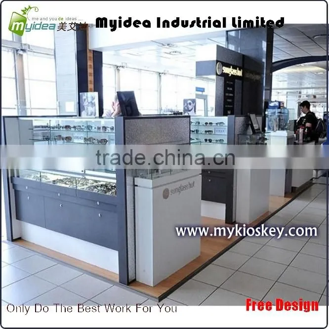 Wood luxury sunglass display stand for mall