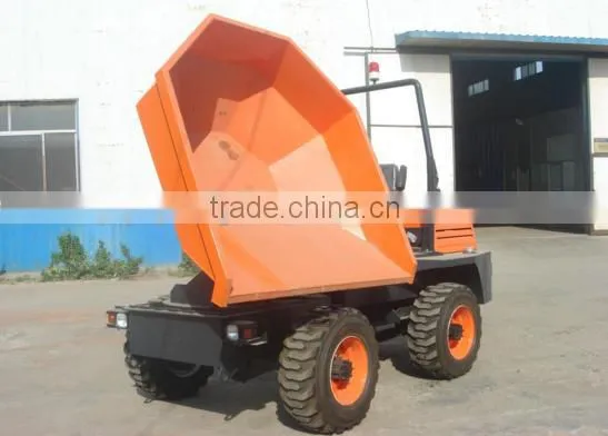 3ton site dumper with rotary bucket,1.5cbm capacity cabin A/C