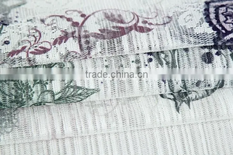 hot selling beautiful big flower pattern customed print knit lace fabric for sale