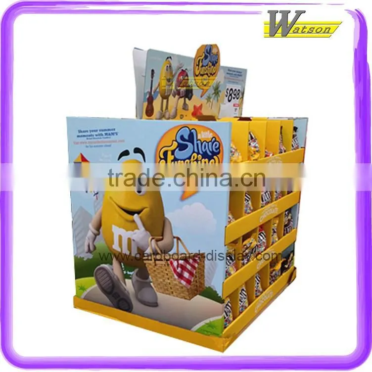 hot sale supermarket multifunctional cardboard display stand for candy