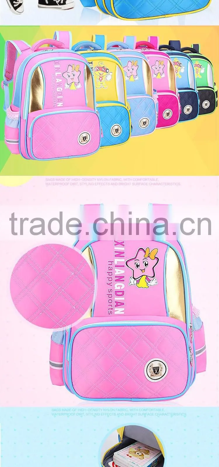 ventilate alleviate burden waterproof for student's school bag fashion backpack