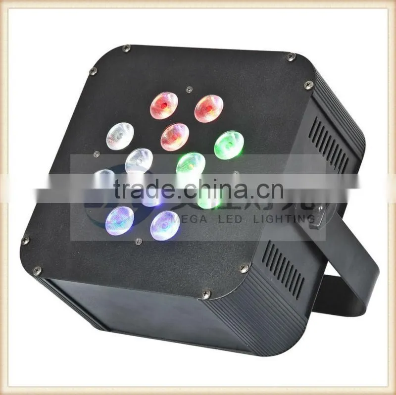 12 x 10W 4in1 rgbw four sections color changing led flat stage lighting