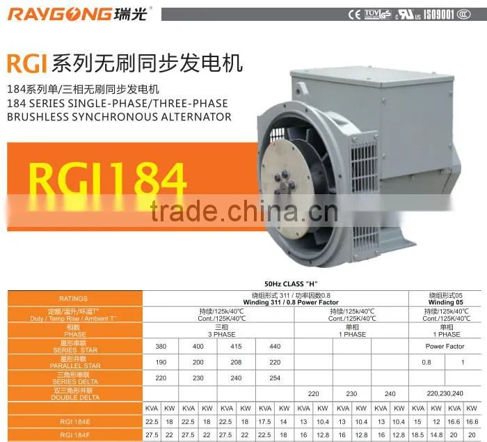 brushless ac alternator 60Hz 110V/220 volt generator alternator