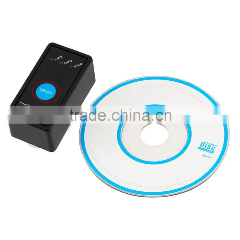 V2.1 MINI ELM327 Bluetooth Power Switch ELM 327 Version OBD2 / OBDII for Android Torque Car Code Scanner FREE SHIPPING