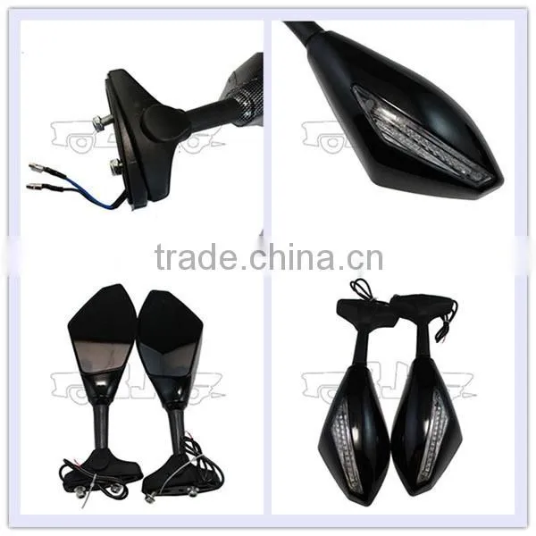 BJ-RM-016A Super bright integrated LED turn signal with arrow style motorcycle side mirror