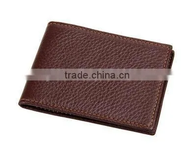 Men's Card Case Genuine Leather Brown Driver License Holder