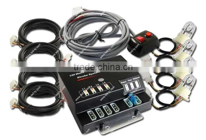 120W 4 HID Bulbs Hide-A-Way Emergency Strobe Light System