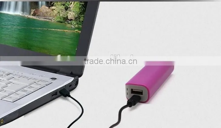 2200mah 2600mah fashion 18650 battery external mini power bank for smartphone