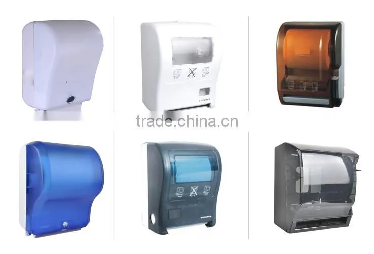 wall mounting plastic white automatic paper dispenser, electric toilet paper dispenser